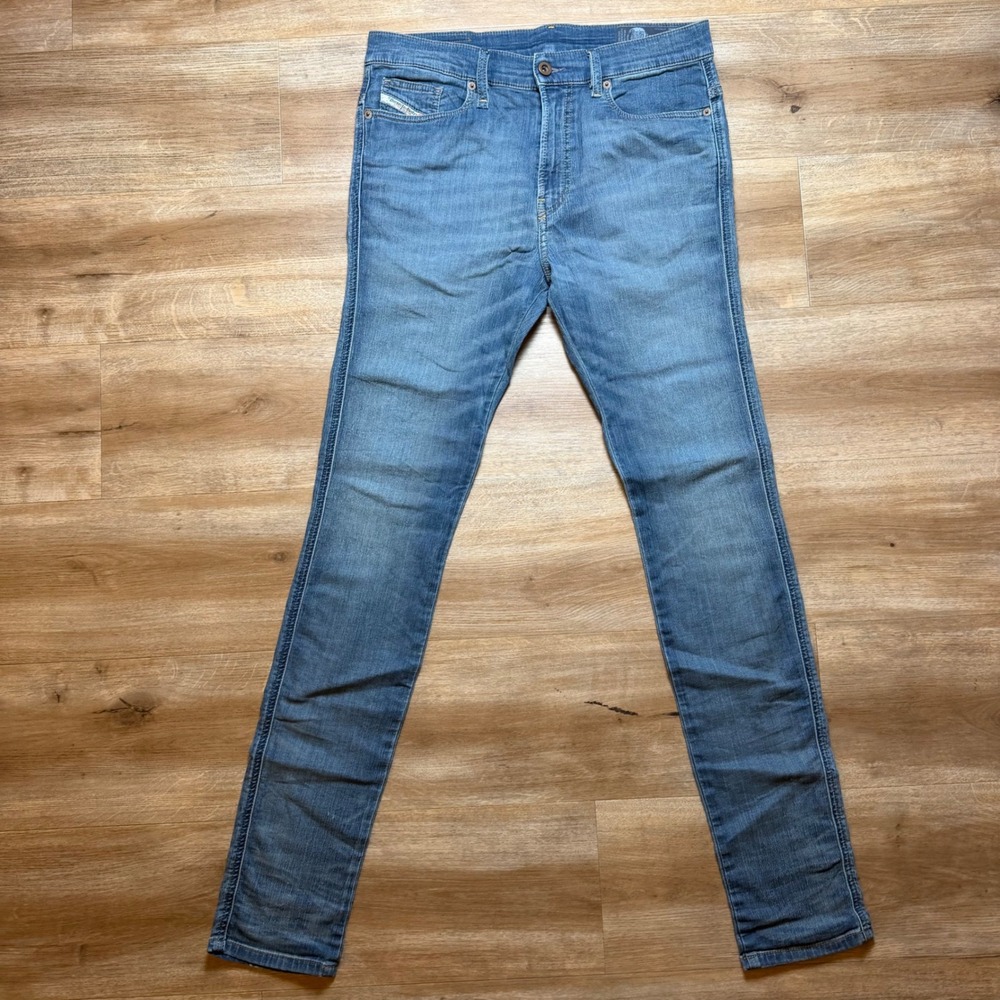 Diesel D-Reeft-Ne JoggJeans Mens 30x32 Blue Skinny Fit Stretch Denim Pants 069HG